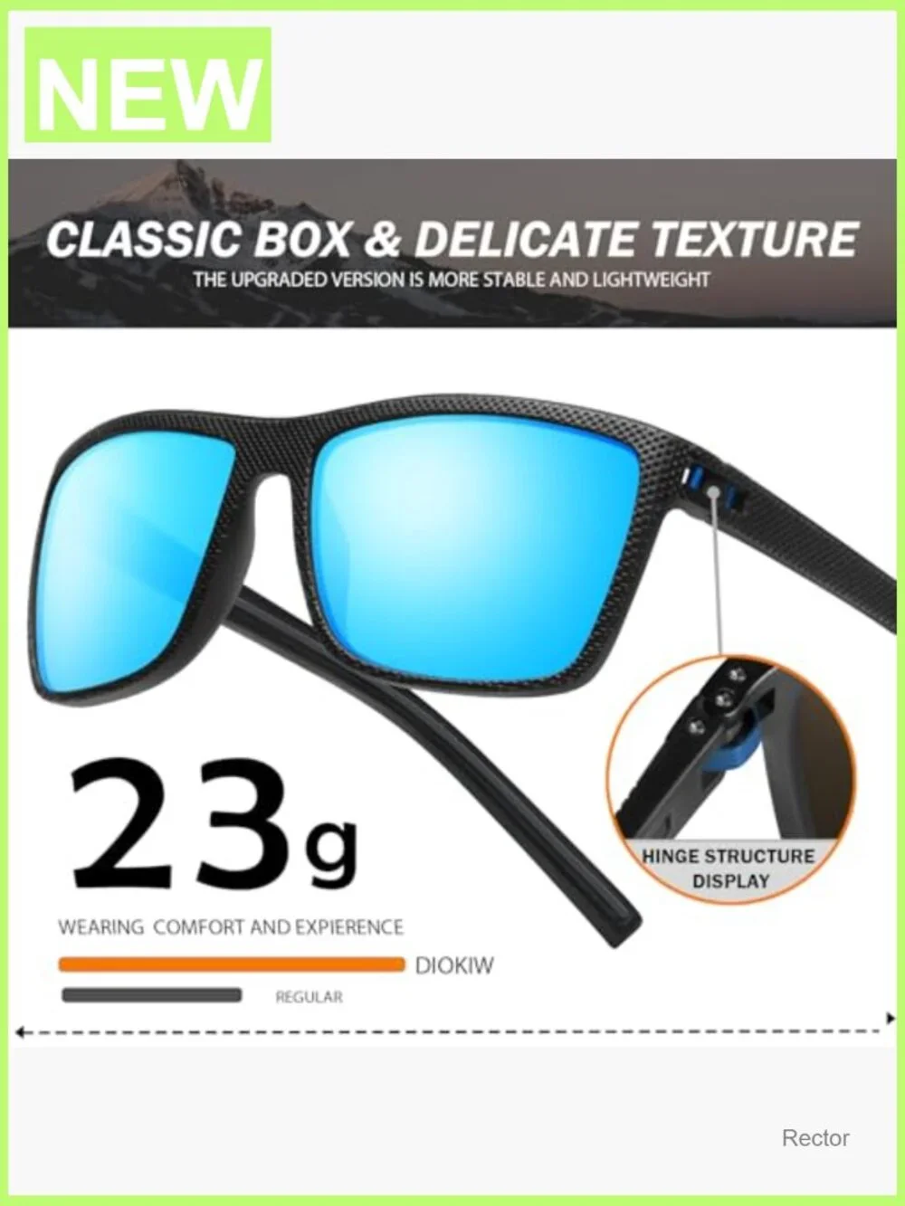 Square Polarized Sunglasses Men Vintage Driving